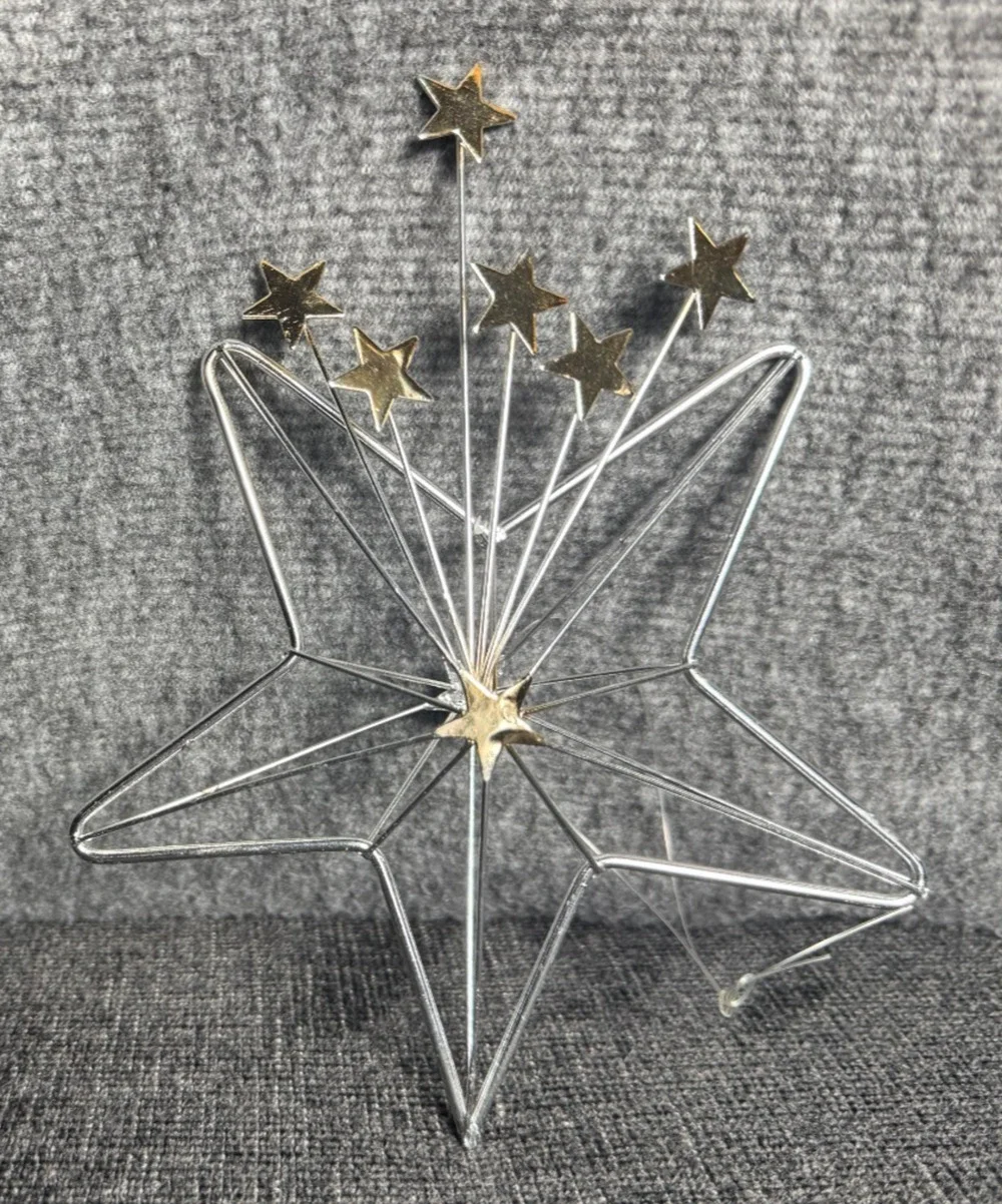 Department 56 - Silver/Gold Wire Star Ornament - 6”